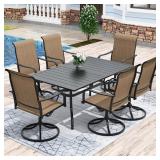 Anmutig 7-Piece Outdoor Dining Set Brown