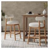 Bart Bar Stools, Beige Upholstered