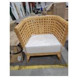 Rattan Chair with beige cushion