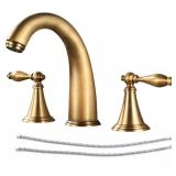 Antique Brass 8-in Widespread 3-Hole Faucet