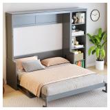 Murphy Bed with Desk & Bookshelf, Queen