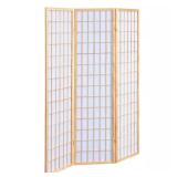 Carrie Natural & White 3-Panel Screen