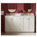 Anabelle 60" Double Sink Vanity Carrara Top