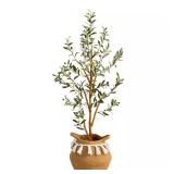 42 in. Green Olive Tree in Jute Basket