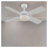 Letta 42" LED Indoor Matte White Fan