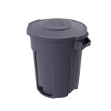 20 Gal Grey Outdoor Trash Can with Domed Lid