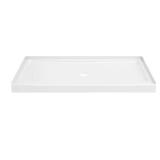 Alcove Shower Pan with Center Drain, White