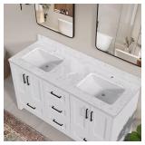 Zeafive Kar 60.44x22 Carrara Vanity Top