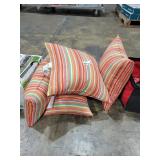 Lot of bright striped pillows