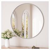 30" W x 30" H Brushed Nickel Mirror