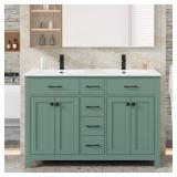 48W x 18D x 34H Bath Vanity (Green) with Top