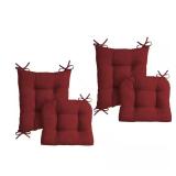 Ruby Red Tufted Rocking Chair Cushions 2-Pack