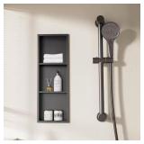 Matte Black Shower Niche with Shelves (12x36)