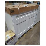 White Vanity, 36"w x 19"d x 35"h, Sink single.