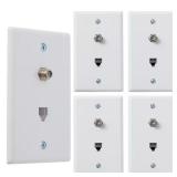 White 1-Gang Phone/Coax Wall Plate (box lot)
