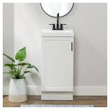 Penlee 17 in. White Vanity with Marble Top