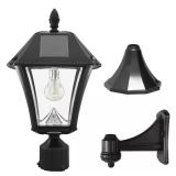 Baytown II 1-Light Black LED Solar Post Light