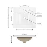 3-Hole Ceramic Rectangular Vanity Top