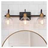 22-in. 3-Light Aged Brass Vanity Light