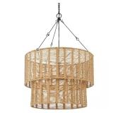 Hailee 3-Light Basket Pendant, Black Shade