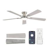 52 in Flush Mount Ceiling Fan with LED