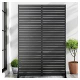 75x48 in. Black Privacy Screen with Stand