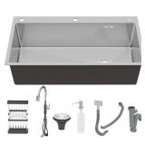 32 in. Drop-In Sink with Faucet & Grids