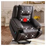 41" W Oversize Dark Gray PU Recliner Chair