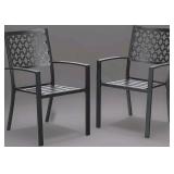 PHI Villa Black Stackable Patio Chair 2-Pack