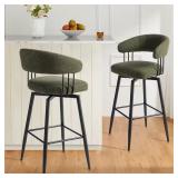 Hunter Green Swivel Bar Stool 2-pack