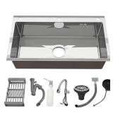 32 in. Drop-In/Sink w/ Faucet Stainless Steel
