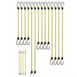 Assorted Yellow Bungee Cords with Hooks (18)