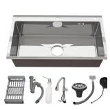 30 in. Drop-In Sink, Stainless, w/ Faucet