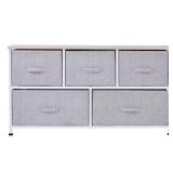 Gray 5-Drawer Storage Cube Dresser