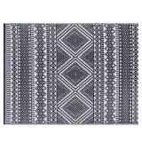 9 x 12 Navy Trellis Rug, Reversible