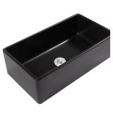 Black Fireclay 30" Apron Sink w/ Strainer