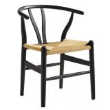 Amish Wood Rope Dining Chair, Black-29" Tall