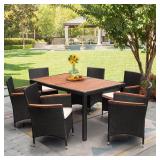 Acacia & Wicker Outdoor Dining chairs ONLY
