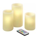 Round Flameless Candle Set (Set of 3)