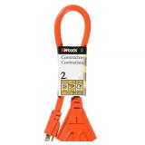 Woods 2 ft. 12/3 SJTW Outdoor Cord, Orange