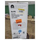 Elite white galvanized steel mailbox