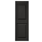 15in.x47in. Raised Panel Vinyl Shutters Black