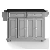 Alexandria Gray Kitchen Island with Granite