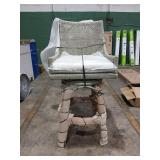 Wicker Patio Swivel Barstool W Cushion