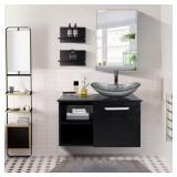 28" W x 19" D x 28" H Black Vanity ONLY