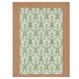 Hampton Bay Green 6x9 Rug Leaf Layering
