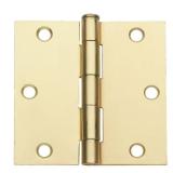 3x3 Satin Brass Plain Bearing Hinge (Set of 2)