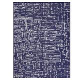 Geometric Blue/White Rug 10x13 ft