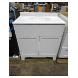 White 30" Vanity With Sink Top