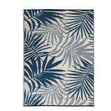 Hawaii Navy 5 ft x 7 ft Floral Reversible Rug